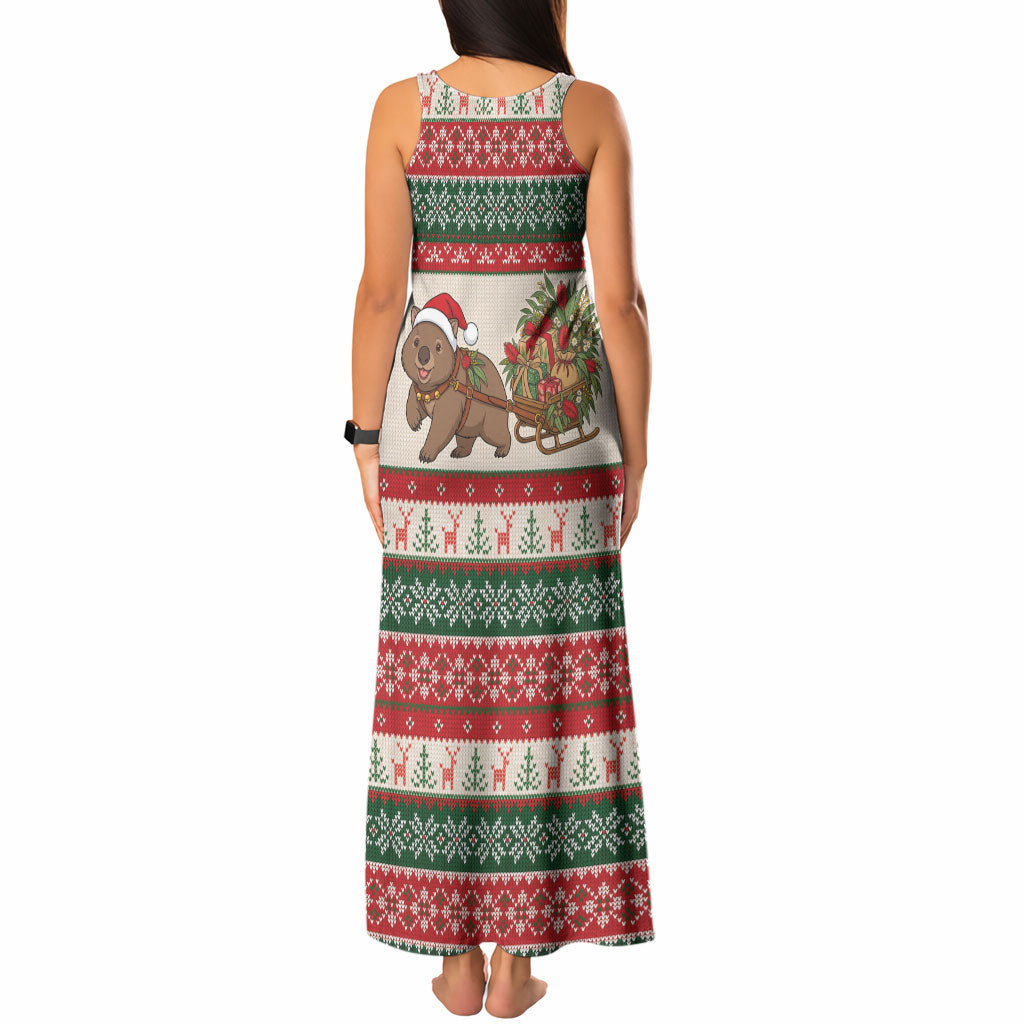 Aussie Wombat Christmas Tank Maxi Dress Festive Knitted Pattern Inspired