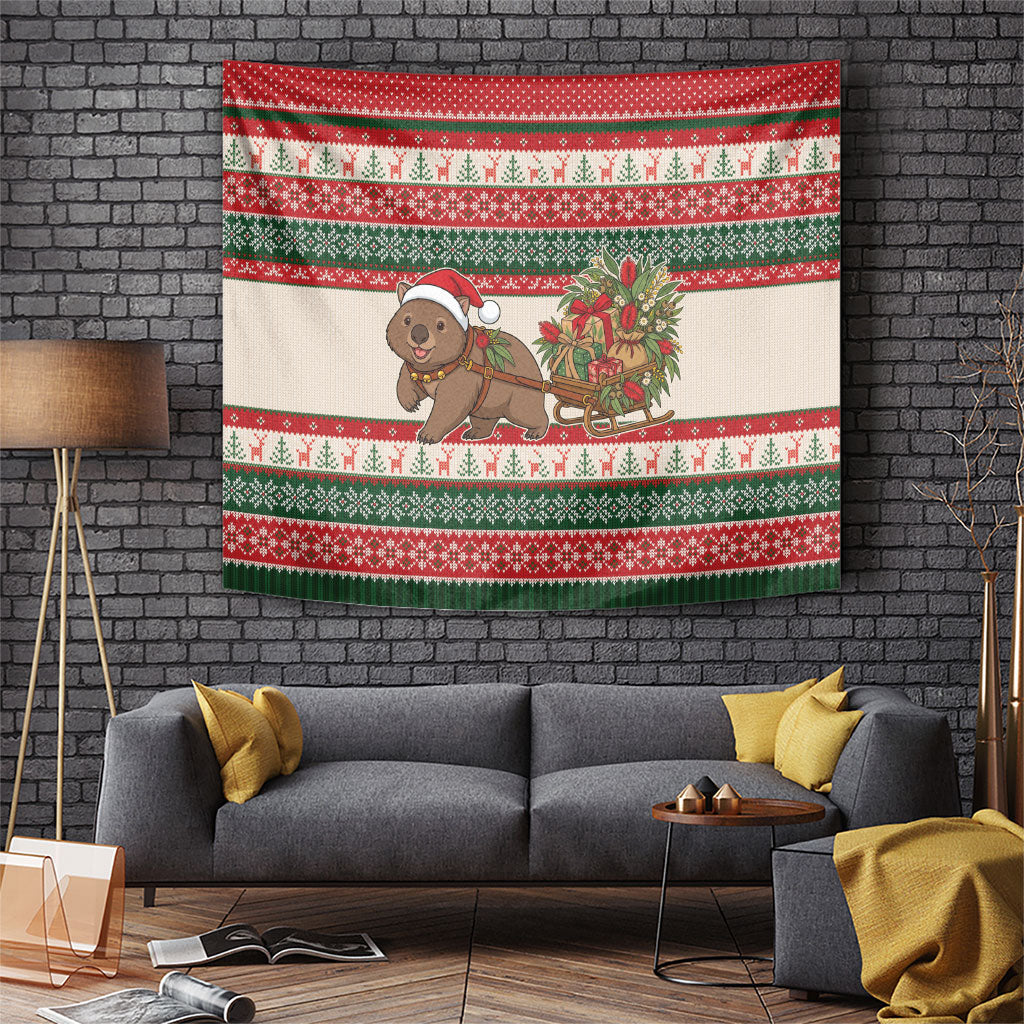 Aussie Wombat Christmas Tapestry Festive Knitted Pattern Inspired