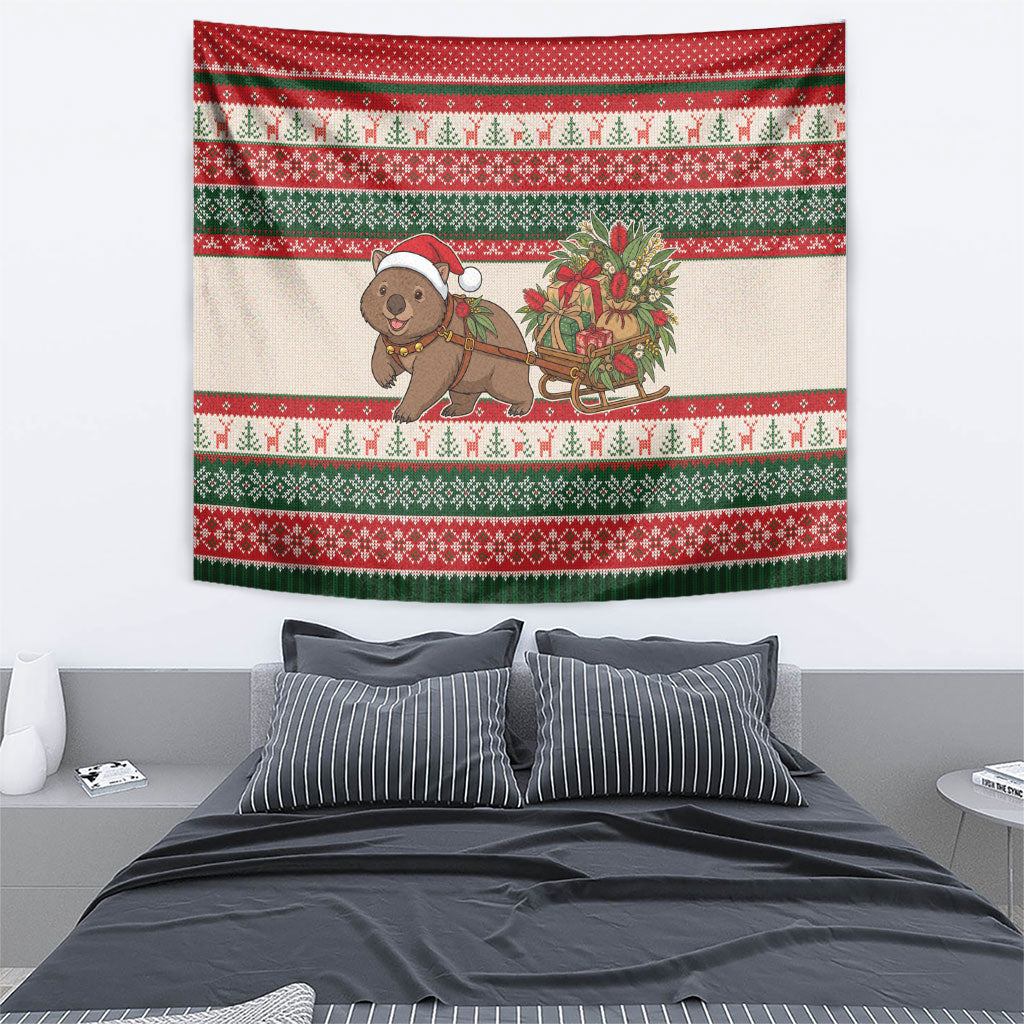 Aussie Wombat Christmas Tapestry Festive Knitted Pattern Inspired