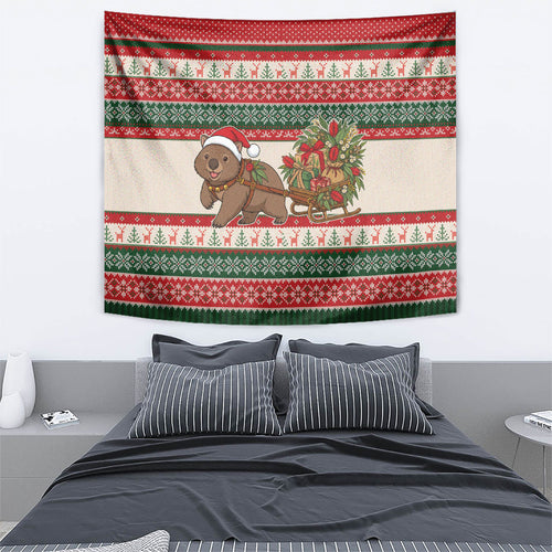 Aussie Wombat Christmas Tapestry Festive Knitted Pattern Inspired