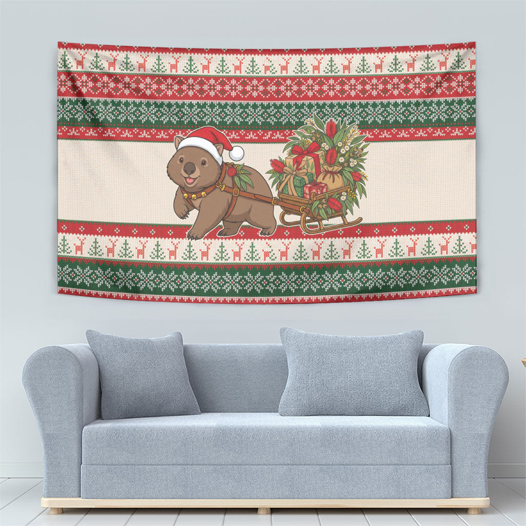 Aussie Wombat Christmas Tapestry Festive Knitted Pattern Inspired