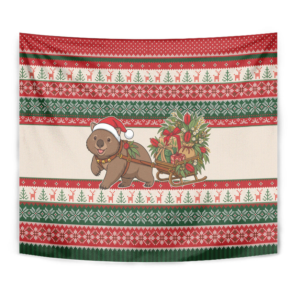 Aussie Wombat Christmas Tapestry Festive Knitted Pattern Inspired