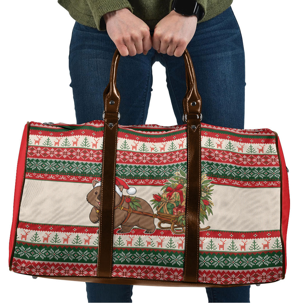 Aussie Wombat Christmas Travel Bag Festive Knitted Pattern Inspired