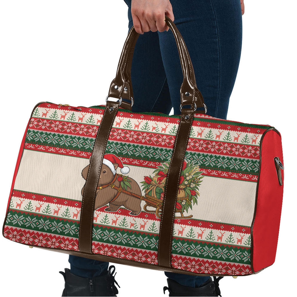 Aussie Wombat Christmas Travel Bag Festive Knitted Pattern Inspired