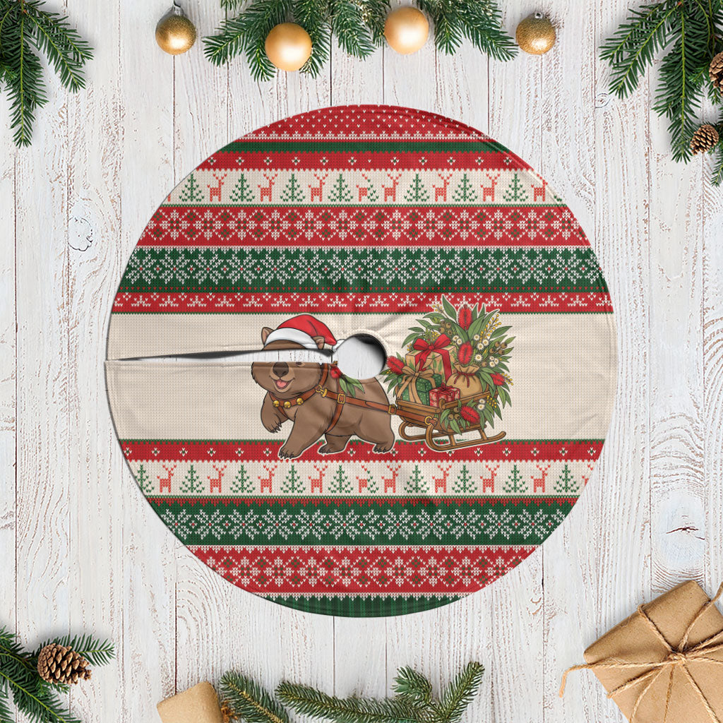 Aussie Wombat Christmas Tree Skirt Festive Knitted Pattern Inspired