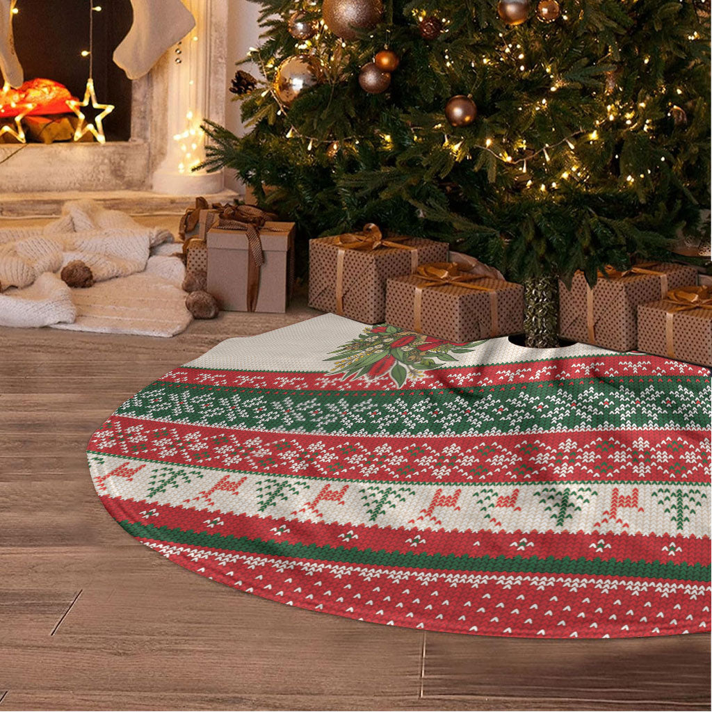 Aussie Wombat Christmas Tree Skirt Festive Knitted Pattern Inspired