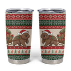Aussie Wombat Christmas Tumbler Cup Festive Knitted Pattern Inspired