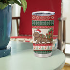 Aussie Wombat Christmas Tumbler Cup Festive Knitted Pattern Inspired