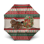 Aussie Wombat Christmas Umbrella Festive Knitted Pattern Inspired