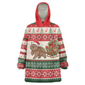 Aussie Wombat Christmas Wearable Blanket Hoodie Festive Knitted Pattern Inspired
