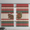 Aussie Wombat Christmas Window Curtain Festive Knitted Pattern Inspired