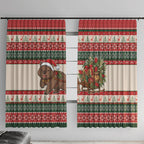 Aussie Wombat Christmas Window Curtain Festive Knitted Pattern Inspired
