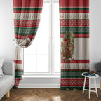 Aussie Wombat Christmas Window Curtain Festive Knitted Pattern Inspired