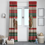 Aussie Wombat Christmas Window Curtain Festive Knitted Pattern Inspired