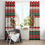 Aussie Wombat Christmas Window Curtain Festive Knitted Pattern Inspired