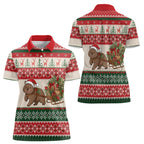 Aussie Wombat Christmas Women Polo Shirt Festive Knitted Pattern Inspired