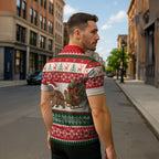 Aussie Wombat Christmas Zipper Polo Shirt Festive Knitted Pattern Inspired