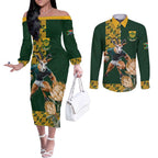 South Africa Rugby History World Champions Couples Matching Off The Shoulder Long Sleeve Dress and Long Sleeve Button Shirt Springboks Make History