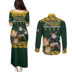 South Africa Rugby History World Champions Couples Matching Puletasi and Long Sleeve Button Shirt Springboks Make History