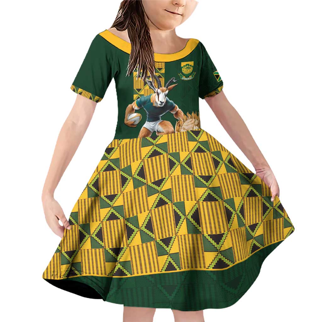 South Africa Rugby History World Champions Family Matching Off Shoulder Short Dress and Hawaiian Shirt Springboks Make History