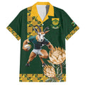 South Africa Rugby History World Champions Family Matching Off Shoulder Short Dress and Hawaiian Shirt Springboks Make History
