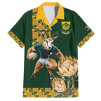 South Africa Rugby History World Champions Family Matching Off Shoulder Short Dress and Hawaiian Shirt Springboks Make History