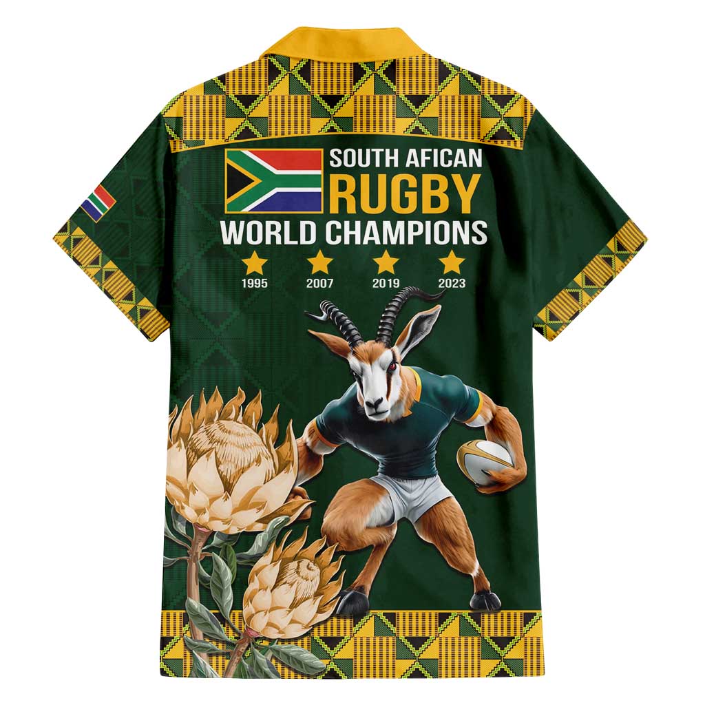 South Africa Rugby History World Champions Family Matching Off Shoulder Short Dress and Hawaiian Shirt Springboks Make History