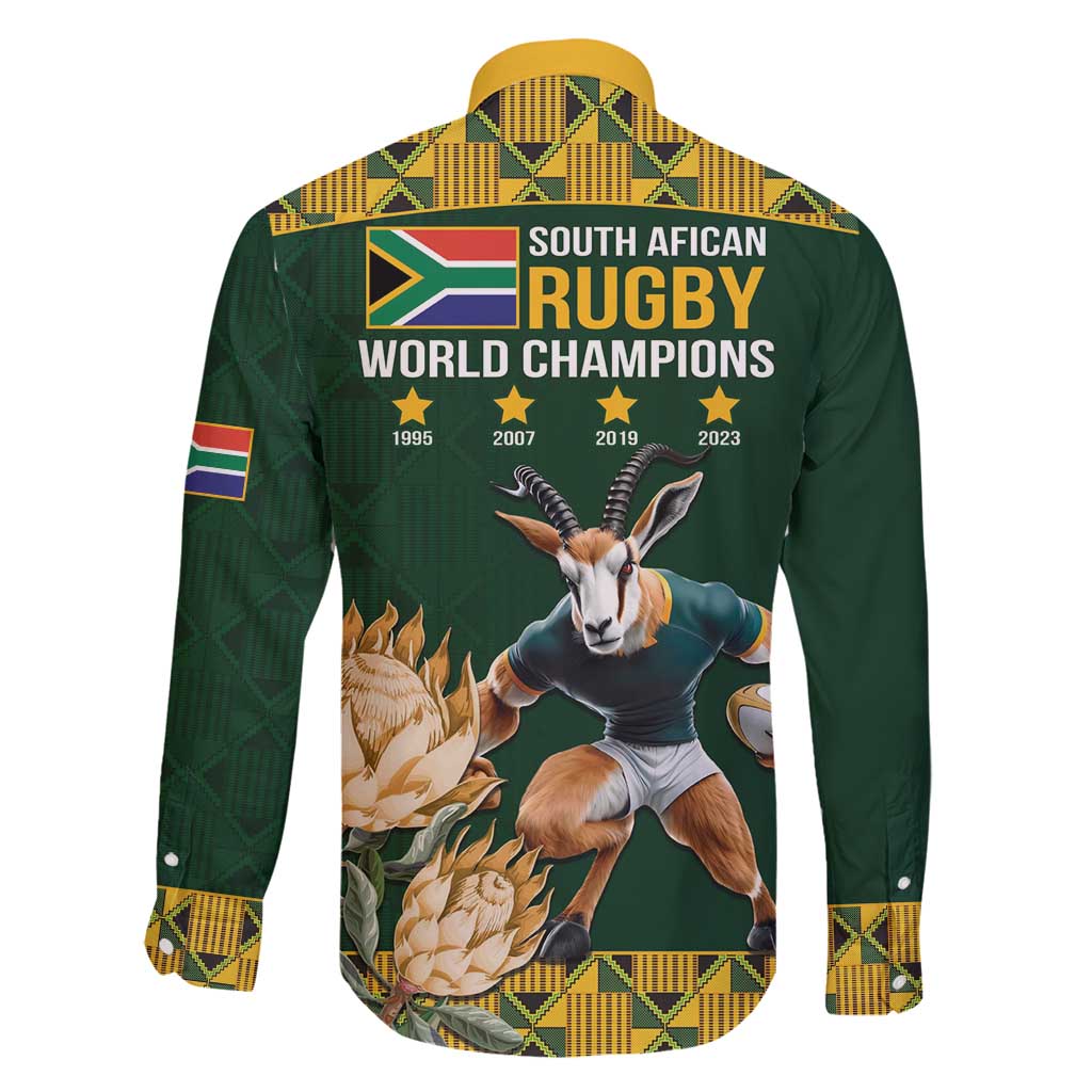 South Africa Rugby History World Champions Family Matching Off Shoulder Short Dress and Hawaiian Shirt Springboks Make History