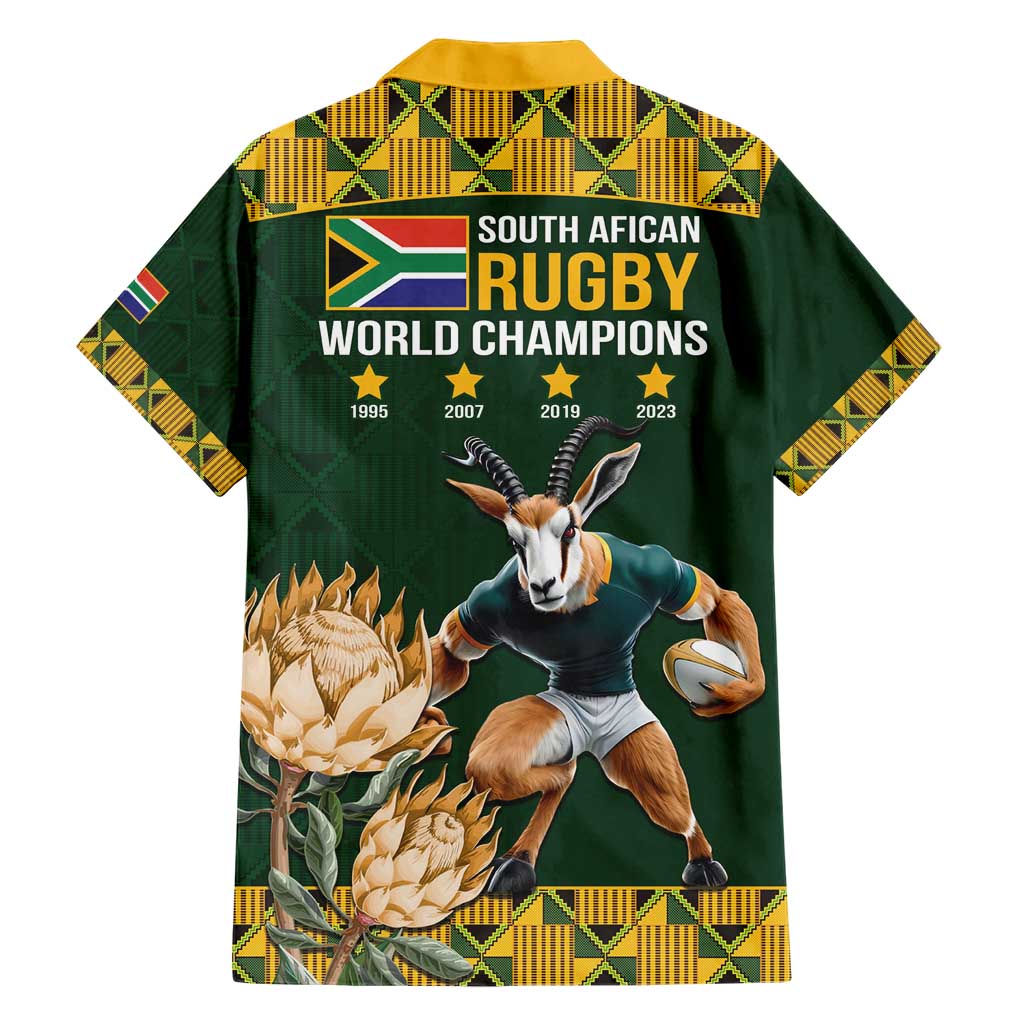 South Africa Rugby History World Champions Family Matching Short Sleeve Bodycon Dress and Hawaiian Shirt Springboks Make History