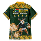 South Africa Rugby History World Champions Family Matching Short Sleeve Bodycon Dress and Hawaiian Shirt Springboks Make History