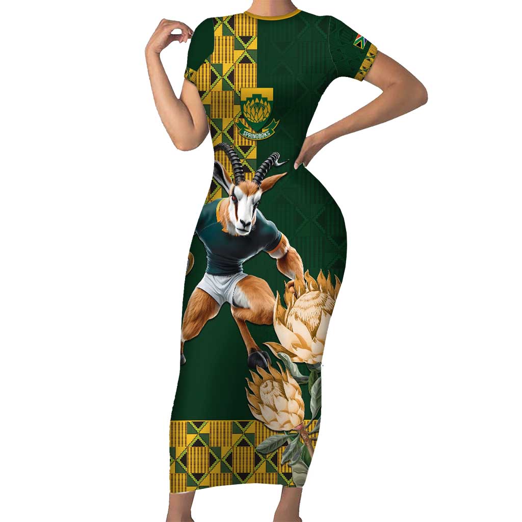 South Africa Rugby History World Champions Family Matching Short Sleeve Bodycon Dress and Hawaiian Shirt Springboks Make History