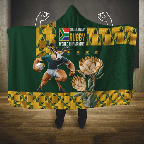 South Africa Rugby History World Champions Hooded Blanket Springboks Make History