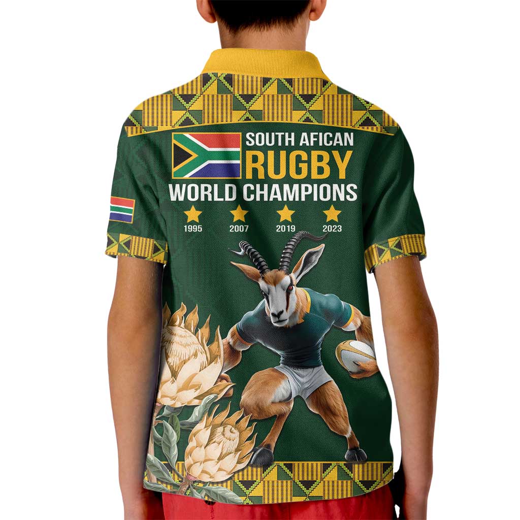 South Africa Rugby History World Champions Kid Polo Shirt Springboks Make History