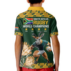 South Africa Rugby History World Champions Kid Polo Shirt Springboks Make History