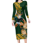 South Africa Rugby History World Champions Long Sleeve Bodycon Dress Springboks Make History