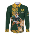 South Africa Rugby History World Champions Long Sleeve Button Shirt Springboks Make History
