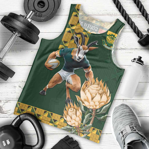 South Africa Rugby History World Champions Men Tank Top Springboks Make History