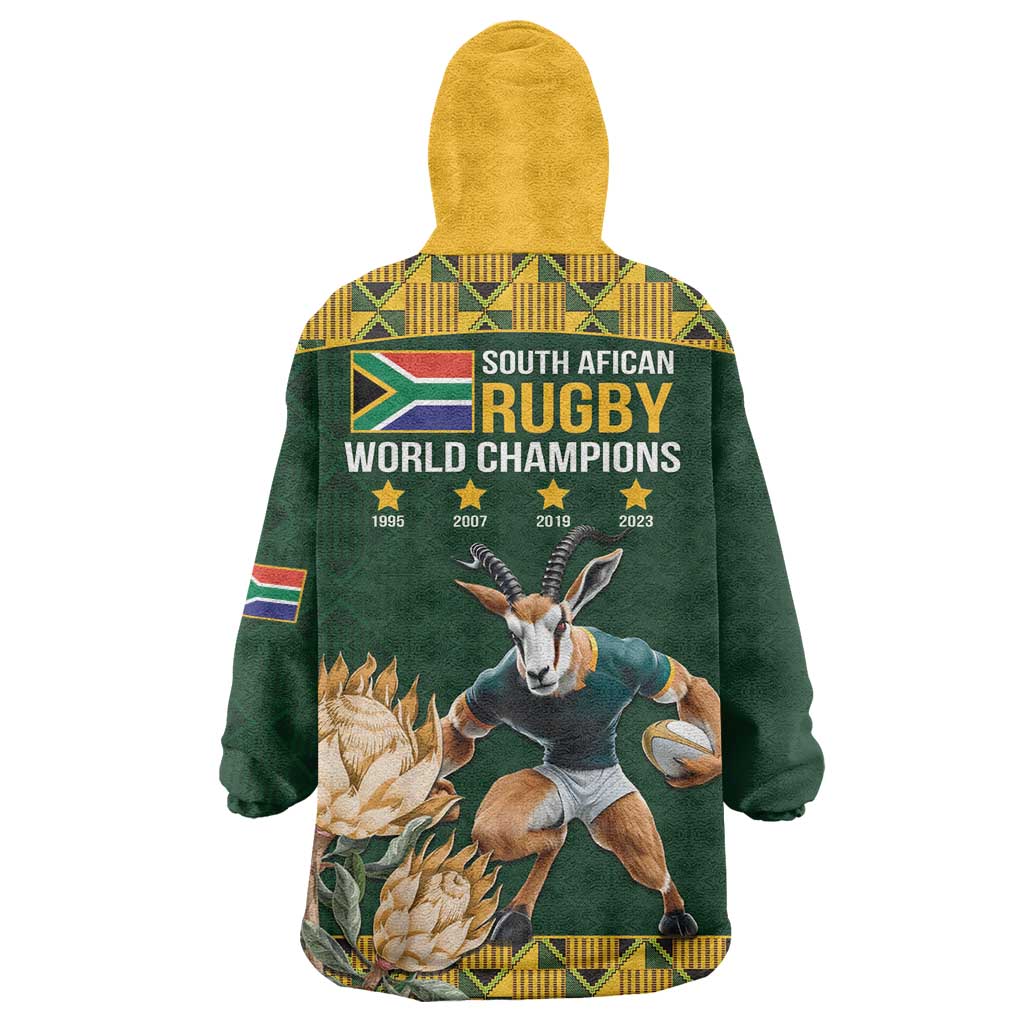 South Africa Rugby History World Champions Wearable Blanket Hoodie Springboks Make History