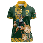 South Africa Rugby History World Champions Women Polo Shirt Springboks Make History