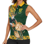 South Africa Rugby History World Champions Women Sleeveless Polo Shirt Springboks Make History