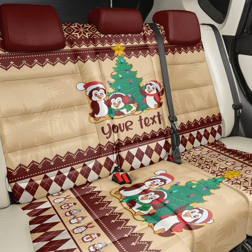 australia-penguin-christmas-argyle-pattern-personalised-back-car-seat-cover