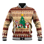 australia-penguin-christmas-argyle-pattern-personalised-baseball-jacket