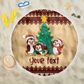 australia-penguin-christmas-argyle-pattern-personalised-beach-blanket