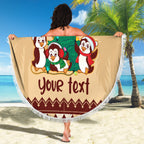 australia-penguin-christmas-argyle-pattern-personalised-beach-blanket