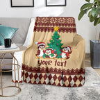 australia-penguin-christmas-argyle-pattern-personalised-blanket
