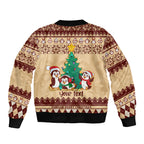 australia-penguin-christmas-argyle-pattern-personalised-bomber-jacket