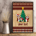 australia-penguin-christmas-argyle-pattern-personalised-canvas-wall-art