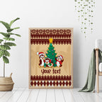 australia-penguin-christmas-argyle-pattern-personalised-canvas-wall-art