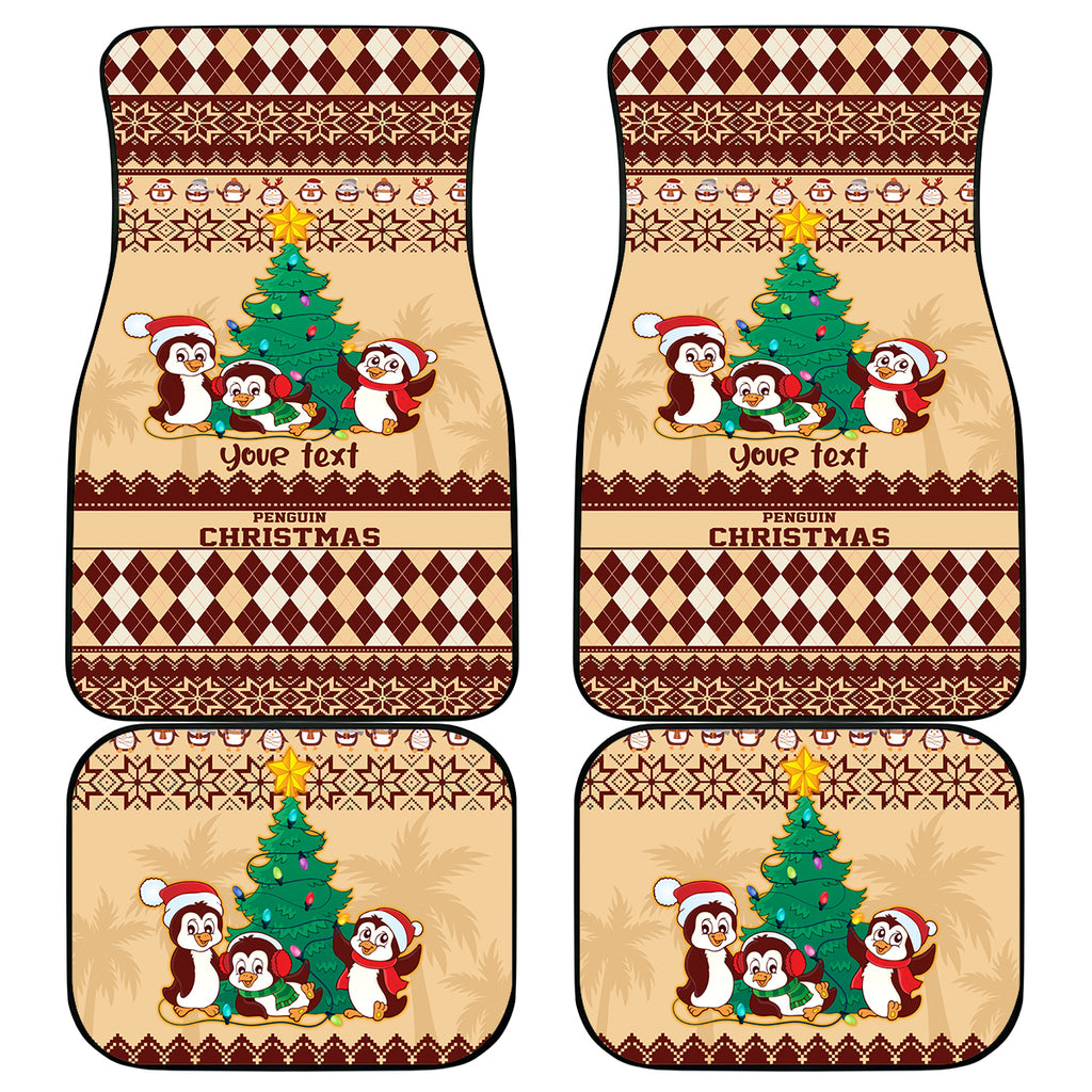 australia-penguin-christmas-argyle-pattern-personalised-car-mats