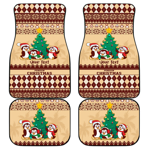 australia-penguin-christmas-argyle-pattern-personalised-car-mats